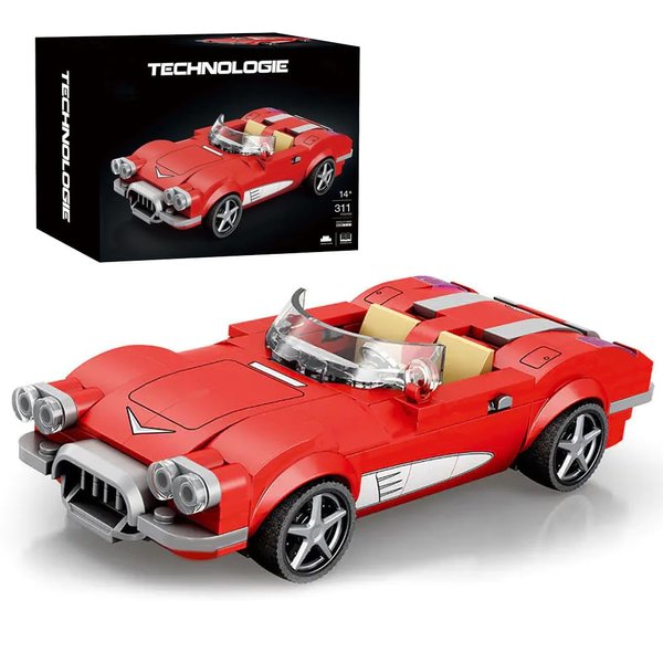 Yunigzmy Sports Car Model Building Set for Corvette C1, 311 PCS Racing Car Model Building Brick, MOC Super car Building Blocks kit, Construction Vehicle Toys Gift for Kid Adult