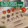 24 Pcs Brain Teaser Puzzles for Adults - Metal Puzzles 3D Puzzle Game Toys for Adults Teens - Wooden Unlock Interlocking Puzzle Adult IQ Education Puzzle Toys Smart Toys
