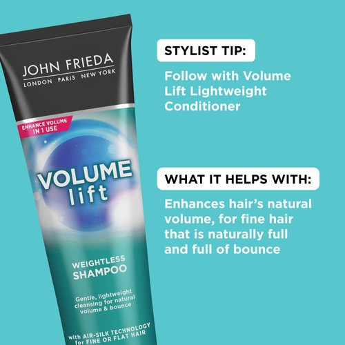 John Frieda Volume Lift Shampoo for Natural Fullness, Safe for Color-Treated Hair, Volumizing Shampoo for Fine or Flat Hair, 8.45 oz (Pack of 2)