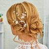 Unicra Star Moon Bride Wedding Hair Pins Crystal Bridal Hair Pieces Rhinestone Goddess Hair Accessories for Women and Girls (Pack of 5) (Gold)