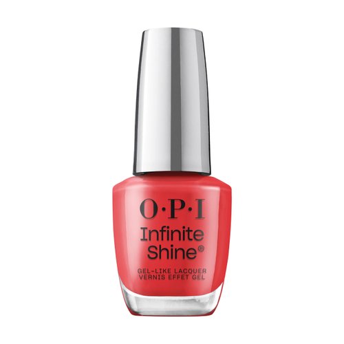 OPI Infinite Shine Long-Wear Bright Crème Finish Opaque Orange Nail Polish, Up to 11 days of wear & Gel-Like Shine, Cajun Shrimp, 0.5 fl oz