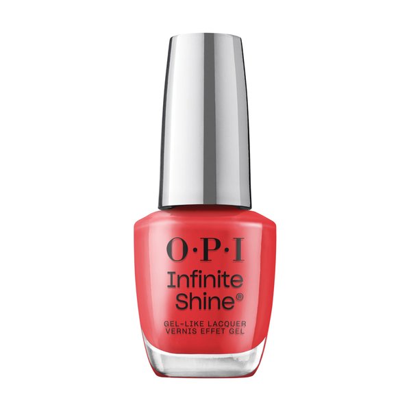 OPI Infinite Shine Long-Wear Bright Crème Finish Opaque Orange Nail Polish, Up to 11 days of wear & Gel-Like Shine, Cajun Shrimp, 0.5 fl oz