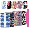 SILPECWEE 5 Sheets Flower Nail Polish Strips Self Adhesive Nail Stickers Full Nail Wraps Nail Art Accessories Nail Strips for Women with 1pc Nail File