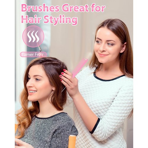 Edge Brush, Slick Back Hair Brush, Hair Accessories Comb Set 3Pcs, Rat Tail Comb for Parting Hair, Teasing Comb for Add Volume Fullness, Edge Brush for Edge Control Black Hair