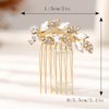 Foyte Crystal Bride Wedding Hair Comb Leaf Bridal Headpieces Rhinestone Hair Pieces Bridesmaid Side Combs Hair Accessories for Women (gold leaf)