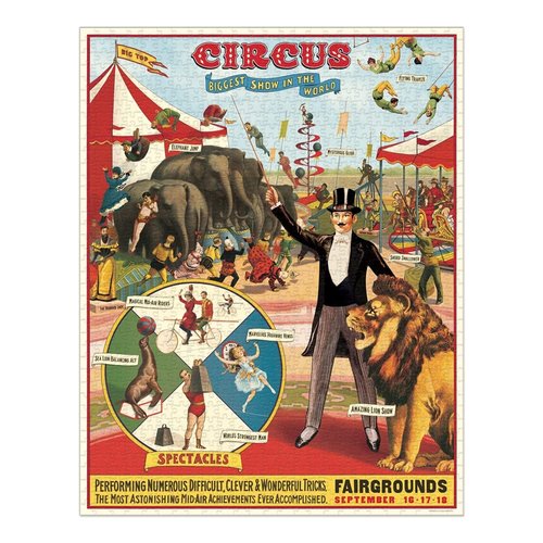Cavallini 1000 Piece Puzzle, Vintage Circus (PZL/Circus)