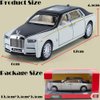Toy Cars Rolls-Royce Phantom Model White Alloy Collectibles Diecast Vehicles with Sound and Light