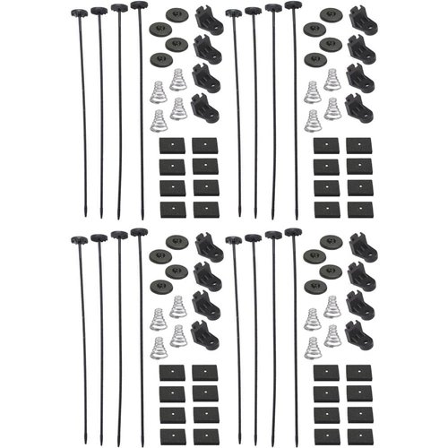 American Volt 4-Pack Electric Radiator Cooling Fan Tie Strap Complete Mounting Kit Universal Plastic Zip Pads Car Truck Mount Install