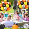 Paready Black Orange Yellow Balloons, 60 Pcs 12 Inch Orange Black Yellow and Metallic Silver Balloons, Black Orange Party Balloons for Kids Construction Theme Birthday Baby Shower Party Decorations