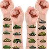 100 PCS Tank Military Temporary Tattoos Themed Birthday Party Decorations Favors Supplies Decor Army Camo Camouflage Soldier Tattoo Stickers Gifts For Game Boys Girls Classroom School Prizes Christmas