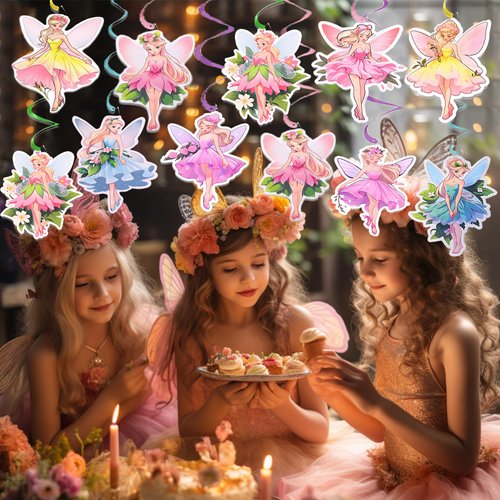 18PCS Fairy Party Decorations Fairy First Birthday Decorations Fairy Birthday Party Supplies Butterfly Birthday Decorations for Girls Fairy Hanging Swirls for Flower Baby Shower Garden Party