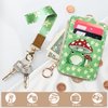 bolimoss 2-in-1 ID Badge Holder & Lanyard Wallet, Frog Mushroom Lanyard for ID Badge Wallet,Lanyard Wallet with Zipper Pocket,Cute Florals Badge Holder with Detachable Neck Wrist Lanyard