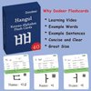Hangul Korean Alphabet Syllabary Flash Cards for Beginners & Adults - Korean Educational Learning Flash Cards - Learning Video with Pure Pronunciation - Example Sentence & Words