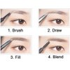 Magik 2 Pack Waterproof Eyebrow Pencil Retractable Slant Tip & Brush Double-ends Natural Hair-like Look (#4 Ash Gray)