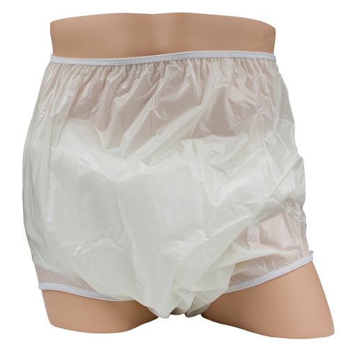 Leak Master High Back Adult Plastic Pants - Extended Waist, Pull-On Style, Soft and Quiet Incontinence Waterproof Pants - Size: Medium Fits 32-36 Inches