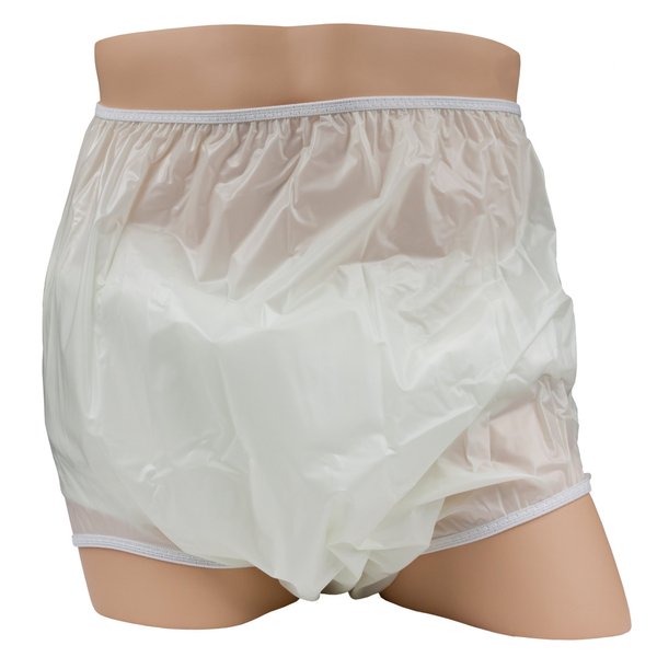 Leak Master High Back Adult Plastic Pants - Extended Waist, Pull-On Style, Soft and Quiet Incontinence Waterproof Pants - Size: Medium Fits 32-36 Inches