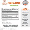 Genius Micronized Creatine Monohydrate Powder, Post Workout Supplement, Green Apple - 100% Naturally Flavored & Sweetened - Supports Muscle Building, Cellular Energy & Cognitive Function – 195g