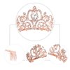 Tiara Crown for Women,Rhinestone Crystal Tiara Crown with Comb Princess Pageant Tiara Headband Rose Gold