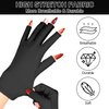 chemotex UV Nail Gloves: Professional UPF50+ Gel Manicure Protection - Art Skin Care Fingerless Gloves for Gel Nail Lamp, Shielding Hands from Harm, Black