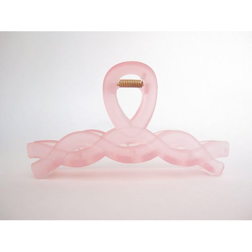 Generic Long clear frosted pink hair claw clip for long hair