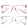 Hycredi Kids Blue Light Blocking Glasses，Anti Eyestrain & UV Protection, Computer Gaming TV Phone Glasses for Boys Girls (Clear Pink+Clear)