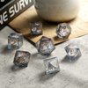 DNDND Liquid Sharp Edge DND Dice, A Full Set of Liquid D&D Die with Gift Case for Dungeons and Dragon Game (Grey Liquid)
