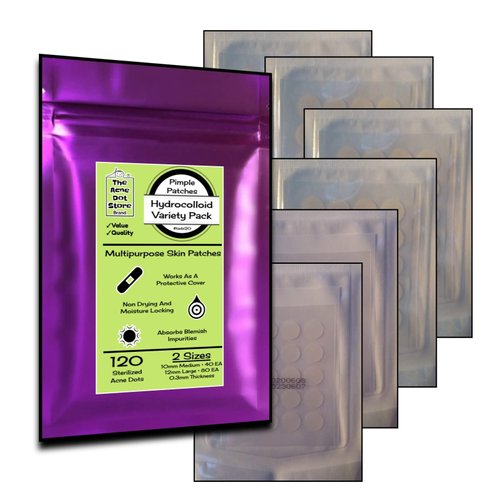 120 Acne Dots, [LG/Medium Size] Pimple Patches,Cystic Acne Patch, FACE Spot Dots, Zit Stickers, Acne Spot Treatment, Hydrocolloid Bandages, tads20