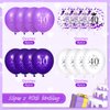 40th Purple Birthday Balloons Decorations, 16PCS Purple White Happy 40th Birthday Confetti Latex Balloons for Women Men Happy Birthday Party Wedding Anniversary Indoor Outdoor Party Supplies,12 Inch