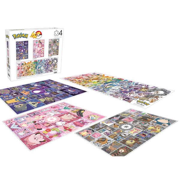 Buffalo Games - Pokémon - 4 X 1 Multipack - Pokemon Multipack No. 2 - Multi Piece Jigsaw Puzzle for Adults -Challenging Puzzle Perfect for Game Nights