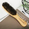 Boar Bristle Slick Back Hair Brush for Create a Sleek Frizz Free Hairstyle, Smoothing & Sleek Ponytail Bun Hairbrush with Wide 7 rows of bristle bristles for Sectioning & Parting for Women