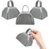 The Dreidel Company Metal Cowbell Noisemaker Cheering Bell, New Years, School Classroom, Wedding Bells & Chimes Percussion Musical Instruments Call Bell Alarm, 3" (Silver, 6-Pack)