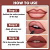ZHISHUDL 2PCS Lip Tint Stain Marker Dark Red Matte Liquid Lipstick & Lip Liner Pencil Long Lasting Waterproof Lip Liner Stain Non-Stick Cup Lip Makeup Stain Liner Marker + 01Dark Red + 06 Cherry Red