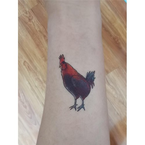 SanerLian Cock Chicken Rooster Temporary Tattoo Sticker Red Waterproof Teens Girls Boys Kids Party Favor Makeup Set of 5 (SF4721)