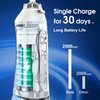 H2ofloss Water Dental Flosser Portable Dental Oral Irrigator with 5 Modes, 6 Replaceable Jet Tips, Rechargeable IPX7 Waterproof Teeth Cleaner for Home and Travel -300ml Detachable Reservoir (HF-6)
