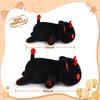 SNOWOLF Black Cat Plush Pillow Kawaii Toy Cute Soft Cat Stuffed Animals Kitten Plushie Doll Great Gift for Kids and Adult Birthday Christmas Valentines Day, 12", Black Red