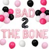 Balterever Bad Two the Bone Birthday Party Decorations for Girls Rock and Roll Music 2nd Birthday Party Supplies Born to Rock Decorations with Skull and Crossbones Balloons for 2 Years Old Girls