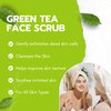 Green Tea Matcha Face Scrub, Gentle Exfoliating Cleanser with Hyaluronic Acid, Collagen, Vitamin C & E, Apricot, and Shea Butter, Hydrating and Nourishing Facial Exfoliator for Blackhead Removal