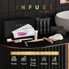 Infuse Black Amenity & Accessory Kit | 1 oz Travel Size Shampoo, Conditioner, Lotion, Body Wash, Body Bar, 2 Cleansing Bar, Shave & Dental Sets, Make-Up Remover Wipes, & Vanity Kit | 1 set per case