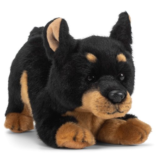 DEMDACO Doberman Pinscher Dog Black and Tan 10 inch Children's Soft Plush Stuffed Animal Toy