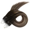 Ugeat Microlink Hair Extensions Real Human Hair Balayage Dark Brown to Ash Blonde Mix Brown Microring Hair Extensions Human Hair Silky Straight Micro Bead Human Hair Extensions 20 Inch 50s