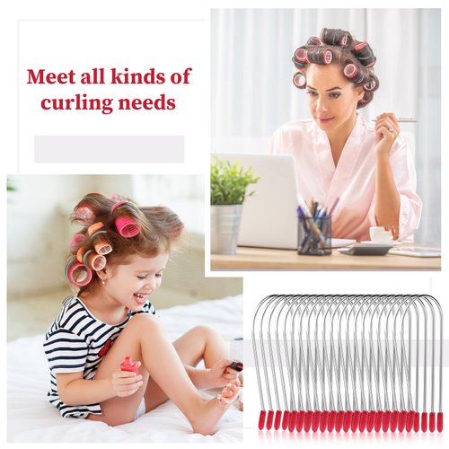 20 Pieces Hot Curler Clips Replacement Pins Kit, Hair Rollers Clips for Long Hair, Portable Travel Hot Roller Strong Securing Pins Fit 1.25 Inches sizes Hot Rollers