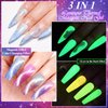 MSRUIOO Glow in the Dark Gel Nail Polish Set, Color Changing Gel Nail Polish, Mood Temperature Color Change Glitter Gel Polish, Luminous Cat Eye Gel Nail Polish for Nail Art Manicure DIY at Home