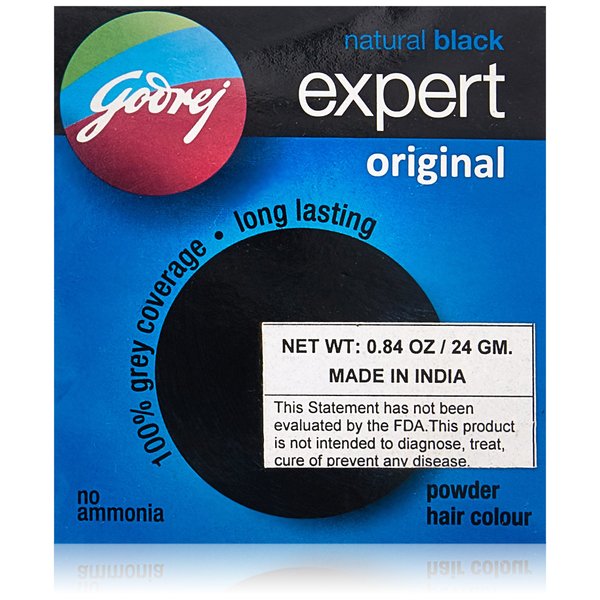 Godrej Natural Black Expert Powder Hair Color, 30 Gram