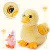 Karister 4 Pcs Duck Plush, Mom Duck Stuffed Animal with 3 Cute Stuffed Wind Up Duck Babies Toy, 11"Christmas Birthday Baby Shower Wind Up Plush Toys Gift for Kids Girls Boys, Animal Theme Party Decor