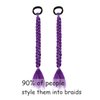 NOTICEME Violet Purple Ponytail Extension with Hair Tie, Crazy Hair Day Accessaries Colored Hair Extensinos for Kids, Festival Rave Hair Extensions, Kids Ponytail Extension 2 Packs 18 Inch