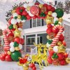 AobkDeco 138PCS Christmas Balloon Garland Arch Kit With Red Green Gold White Balloons Candy Balloons Sequin Balloons Gold Star Balloons Moose Sleigh Balloon for Christmas Party Decorations Supplies