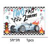 Two Fast Birthday Backdrop for Boys Two Fast 2 Curious Racing 2nd Birthday birthday Banner Backdrop 2nd Bday Racing Themed Car Birthday Decoration Party Supplies