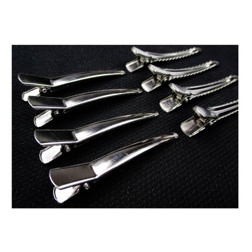 ALL in ONE 50pcs Metal Silver Single Prong Alligator Hair Clip Nickel Free 35mm