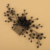 BERYUAN Black Crystal Rhinestone Hair Comb Full Crystal Rhinestone Hair Side Comb Sexy Balck Rhinestone Wedding Headpiece Wedding Crystal Rhinestone Handmade Comb for Women Girls