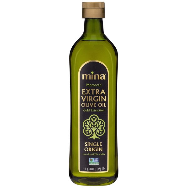 Mina Extra Virgin Olive Oil, New Harvest, Polyphenol Rich Moroccan Olive Oil, Single Origin Olive Oil, Cold Extraction, Less Than 0.2% Acidity, 33.8 Fl Oz (1Liter)